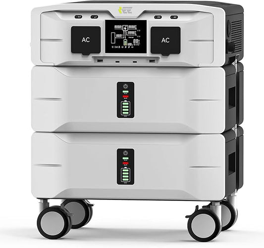 IEE SP5000 Portable Power Station & Solar Generator,5000W (Peak 9000W) 5120Wh EV-Grade LFP Batteries,120/240V Dual Voltage,3500W 1.6H Fast Charge,APP Control & EPS Switch for Home Backup.
