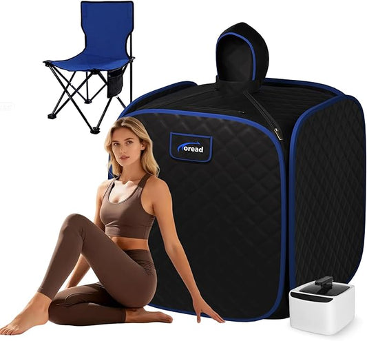 TOREAD Portable Folding Steam Sauna with 1000W&2.6L steam Generator, Personal Sauna Tent for Relaxation, Fast Heating in 6 Min, Black