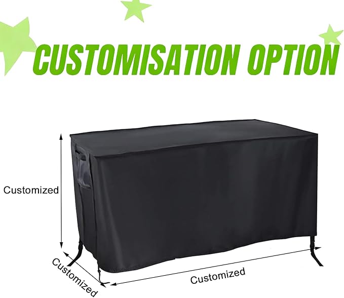Customized Fire Pit Cover Rectangular, Waterproof Outdoor Covers with Handles and Drawstring(Customized Size)