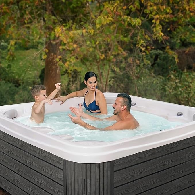 Bueno Spa Chicago 7 - Person 54 Jets Acrylic Standard Hot Tub with New Arctic Max Insulation, Ozonator, LED Lights, and Cover