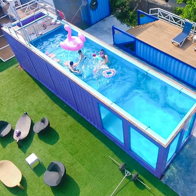 Custom Outdoor Family Swimming Pool 20ft 40ft Movable Container Pool Portable Above Ground Swimming Pools Ideal for Families & Vacation Homes