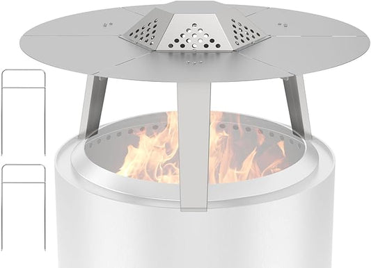 Heat Deflector for Solo Stove Bonfire 19.5" Accessories, Portable Heat Diffuser for Solo Stove Bonfire 2.0 for Firepit Captures & Redirects Warmth, 304 Stainless Steel Diffuser with Carrying Handle
