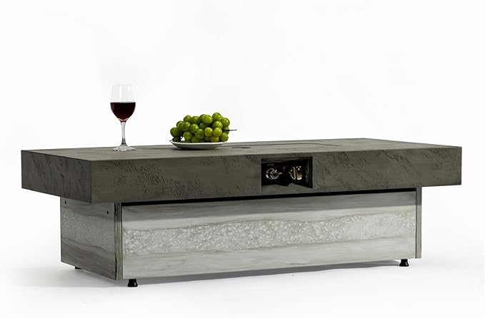 Outdoor Fire Pit Table Propane Gas Fire pits Outdoor Fireplaces 47'' Rectangular Firepit Table, 50,000 BTU Fire Table for Patio Set, Two Options of Assembled Hight Grey.