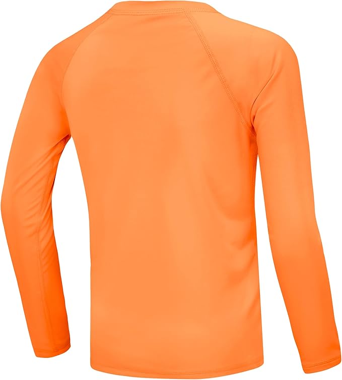 Boys UPF 50+ Swim Shirt Long Sleeve, 1 or 2 Pack UV Sun Protection Rash Guard, Youth Kids SPF Water Shirts for Beach Surf