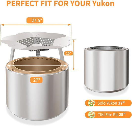 Solo Stove Yukon Heat Deflector 27" - Upgraded 304 Stainless Steel Portable Heat Diffuser with Detachable Legs & Handle, Capture and Redirect Warmth, Camping Accessory