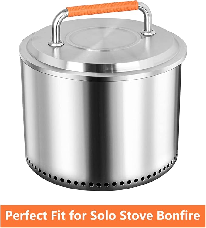 Fire Pit Lid Accessory for Bonfire Fire Pit, 20 inch Lid 304 Stainless Steel with Heat Resistant Handle for Solo Stove Bonfire 19.5"