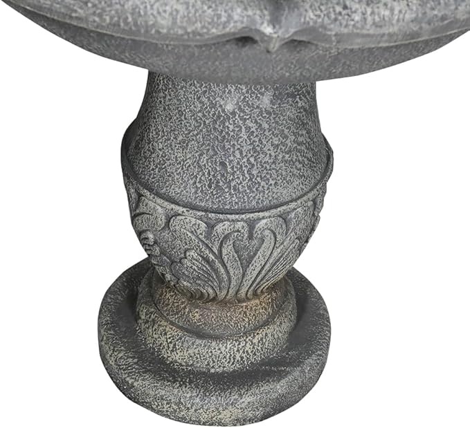 ourrco Garden Rustic Outdoor Floor 2-Tier Water Fountains 48.4" H Classical Flowerpot Shape Top Concrete Fountain and Waterfalls for Outdoor, Garden, Backyard, Porch, Deck, Patio