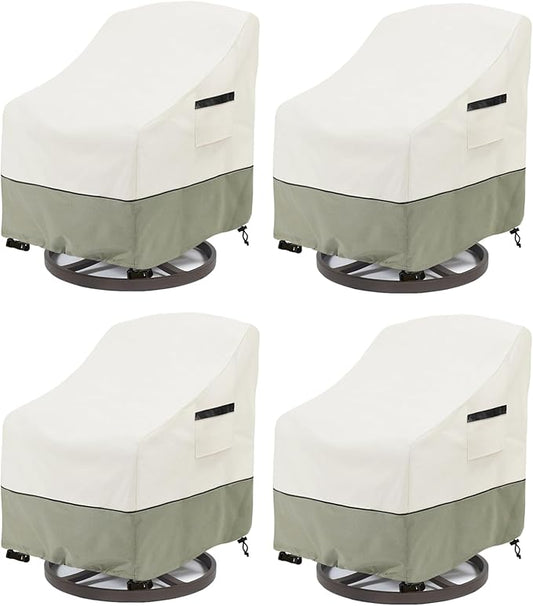 Patio Swivel Chair Cover 4 Pack,Waterproof Heavy Duty Outdoor Chair Covers,Outdoor Swivel Chair Cover for Patio Furniture Covers(33 W x 35 D x 36 H inches),Beige