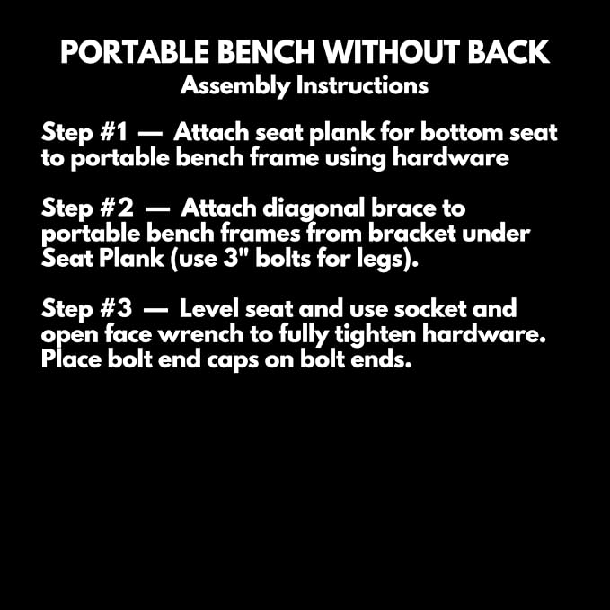 COATEDOUTDOORFURNITURE Coated Outdoor Furniture Heavy-Duty Portable Outdoor Bench Thermoplastic Coated, Punched Steel, Commercial-Grade Seating, Made in America (Portable Without Back, 6 Ft, Black)