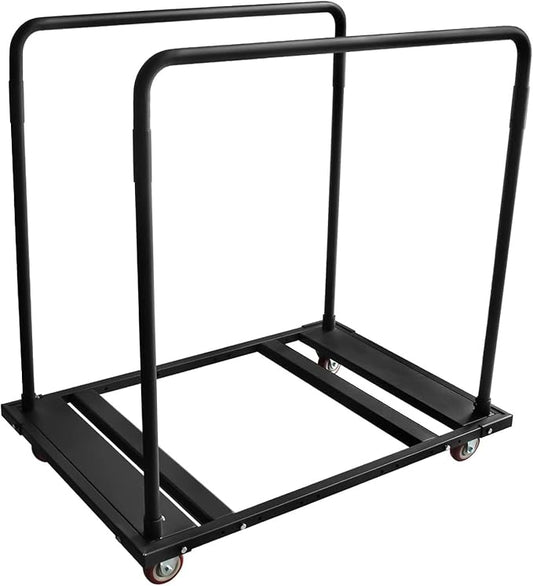 Folding Table Cart Rack for 60" Round Tables, Heavy Duty Table Desk Trolley with Steel Frame & Rolling Casters, Party Event Hotel Furniture 10 Table Capacity,45.3 X 45.3 X 29.1