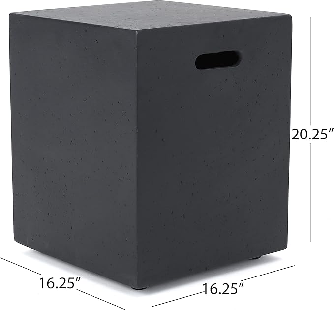 Propane Tank Cover Table for Fire Pits, 20 LB MGO Propane Tank Holder with Side Handles, Outdoor Tank Storage Side Table for Patio, Gas Griddle, Dark Gray