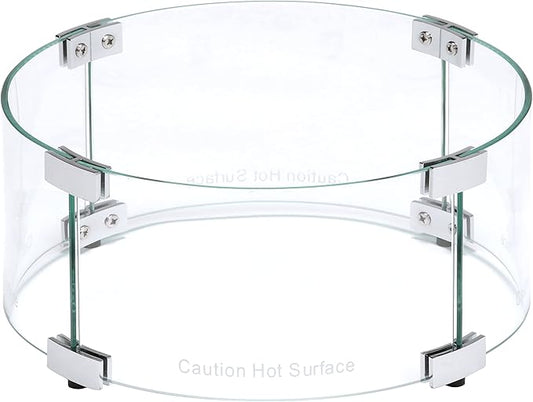 Celestial 14" x 6" Round Wind Guard, for Outdoor Gas Fire Pits