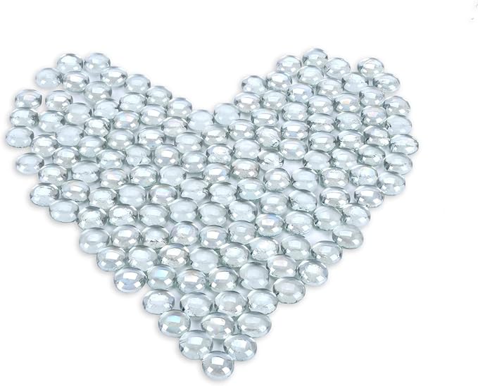 GasSaf Clear Fire Glass Beads for Outdoor Fire Pit, Fireplace, Replaces Existing Gas Logs & Lava Rocks, 3/4 Inch Glass(10 Pound)(Crystal Clear Luster)