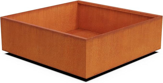 PLANTERCRAFT Corten Steel Planter Square Cube Metal Garden Box Heavy Duty | Made in USA | Fully Assembled | Commercial Residental Outdoor