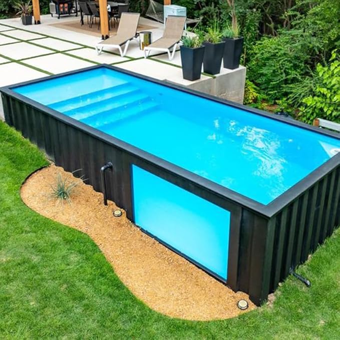 Custom Outdoor Family Swimming Pool 20ft 40ft Movable Container Pool Portable Above Ground Swimming Pools Ideal for Families & Vacation Homes