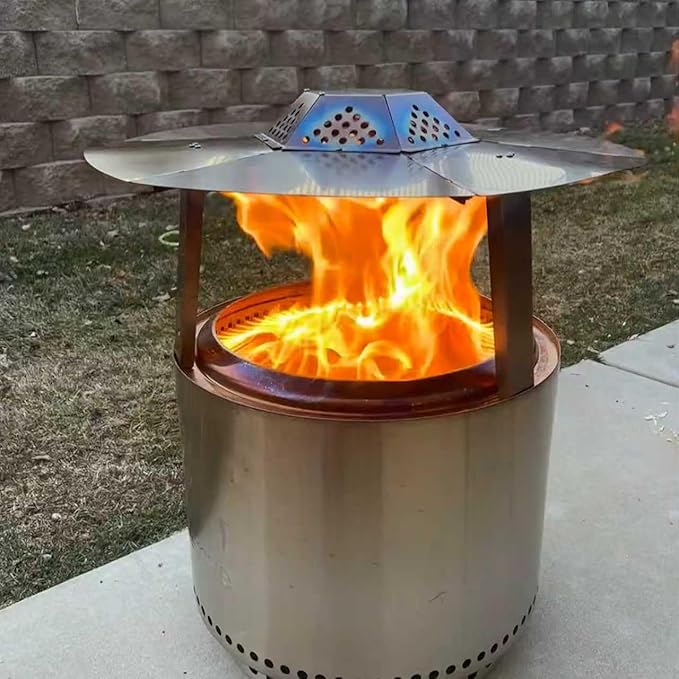 Heat Deflector for Solo Stove Bonfire 19.5",304 Stainless Steel Heat Diffuser with Handle&Legs,Heat Radiation for Wider Warmth Area,Compatible with Bonfire 19.5"Outdoor Fire Pits,for Backyard,Camping