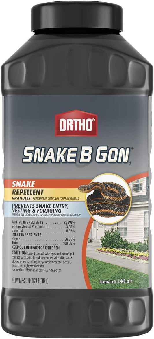 Ortho Snake B Gon1 - Snake Repellent Granules, No-Stink Formula, Covers Up to 1,440 sq. ft., 2 lbs.