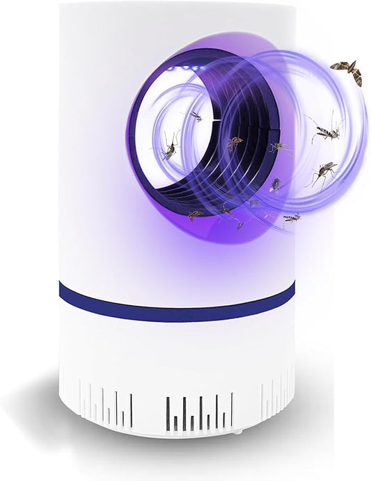Fruit Fly Trap Flying Insect Traps Fan Powered Indoor Bug Catcher for Mosquitoes Gnats Fruit Flies Mosquito Killer Effective Blue Light (2, White)