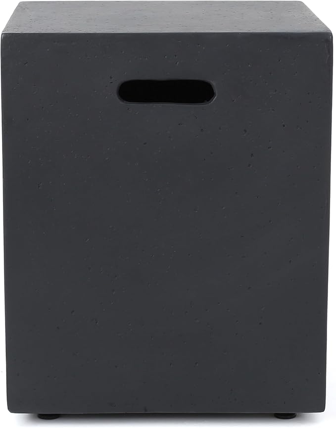 Propane Tank Cover Table for Fire Pits, 20 LB MGO Propane Tank Holder with Side Handles, Outdoor Tank Storage Side Table for Patio, Gas Griddle, Dark Gray