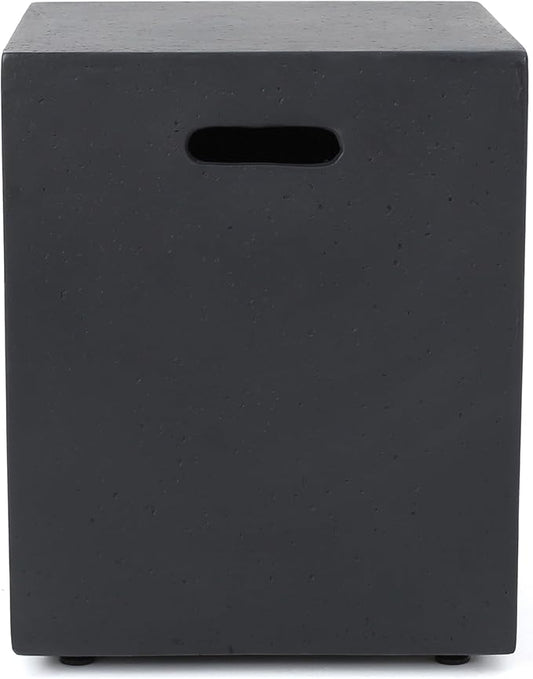 Propane Tank Cover Table for Fire Pits, 20 LB MGO Propane Tank Holder with Side Handles, Outdoor Tank Storage Side Table for Patio, Gas Griddle, Dark Gray