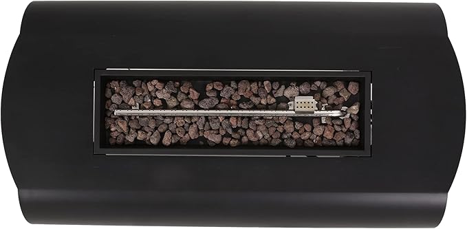 Propane Fire Pit Table, 50" Iron Firepits for Outside, Rectangular Gas Fire Pit for Outside Patio, Propane Fire Table, 50000BTU, Dark Gray