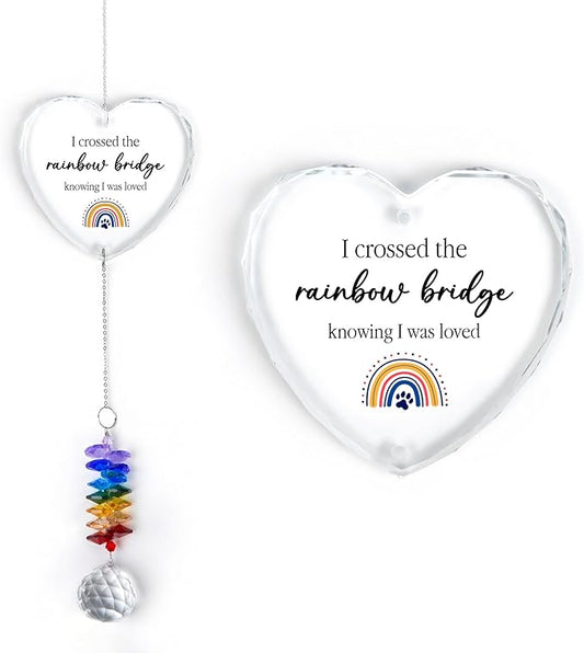 GIFTELIX Christmas Ornaments Cats Sympathy Suncatcher - Dog Cat Loss Sympathy Gift - Rainbow Crystal Prism - Bereavement Keepsake - Pet Lover Gift - Cat Memorial Gifts for Loss