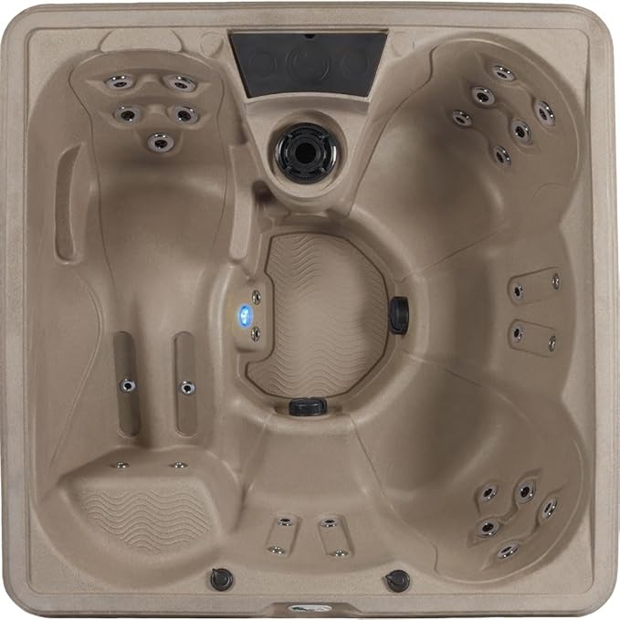 AquaLife Ariana™ 7-Person 30-Jet Non-Lounger Hot Tub with LED Lighting, Insulated Cover, Built-in Ice Bucket, Stainless Steel Heater and Ozonator