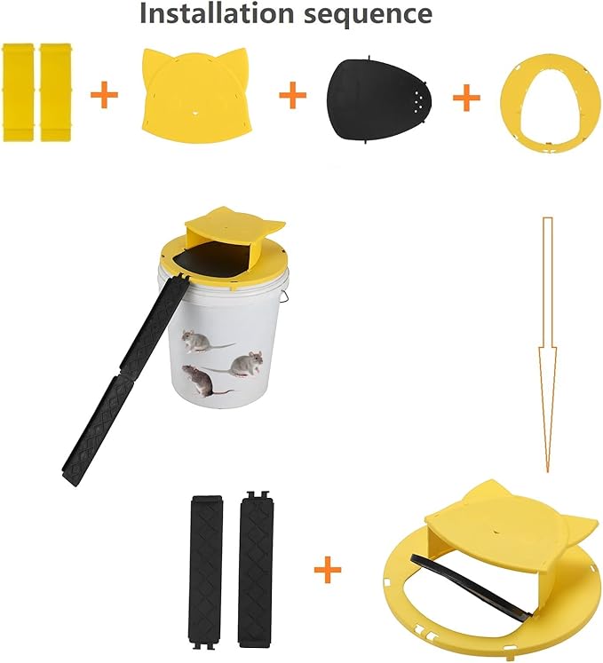 Mouse Bucket Trap,Auto Reset Bucket Lid Mouse Trap, Ideal for Indoor and Outdoor Use, Convenient and Practical(2PACK)