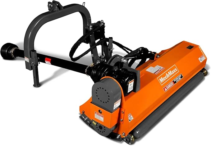 60" Inch PTO Drive 3 Point Hitch Offset Flail Ditch Bank Mower for 25-60HP Tractor, 77'' Offset Distance,60°/90° Rotation Angle, 24 Hammers, Model VAM60