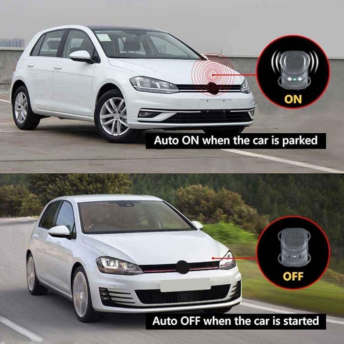 Under Hood Rodent Repeller Ultrasonic Rodent Repellent for Car Engine Rat Deterrent Keep Mice Out of Vehicle 24V 12V Mouse Repeller Wires RV Protection 2 Pack