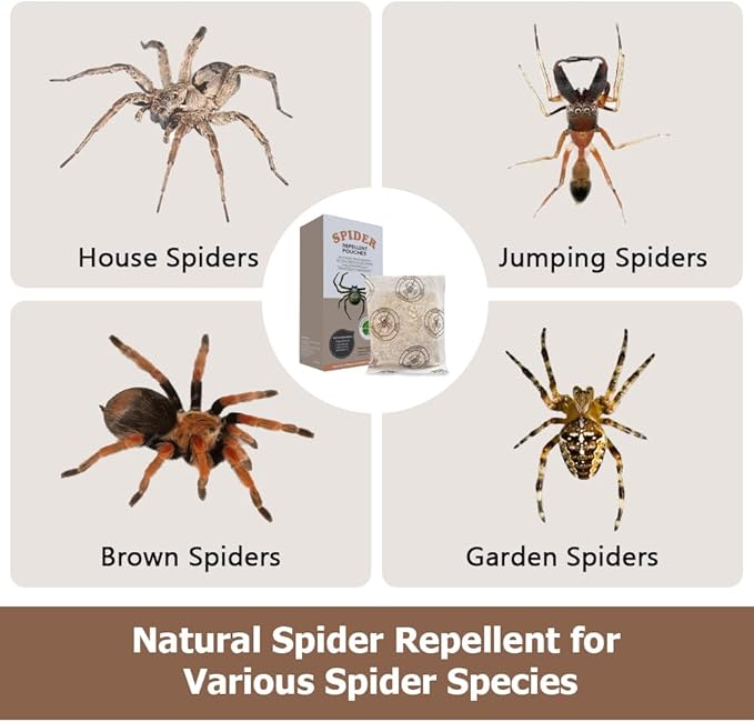 15 Pack Powerful Spider Repellent Indoor Protection for Your Home, Made with Natural Ingredients, Long-Lasting Indoor & Outdoor Spider Control for Home, Garage, Basement, and More, Safe & Easy to Use