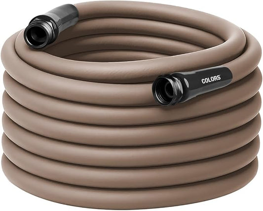 Flexzilla Colors Garden Hose 5/8 in. x 75 ft., Lightweight All-Weather Water Hose, Durable and Flexible, Leak-Free Connections, Brown Mulch