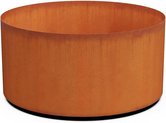 PLANTERCRAFT Corten Steel Metal Planter Box, Round Sizes, Modern Garden Steel planters for Commercial and Residential Outdoor Use.