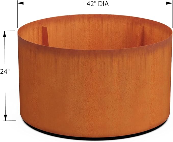 PLANTERCRAFT Corten Steel Metal Planter Box, Round Sizes, Modern Garden Steel planters for Commercial and Residential Outdoor Use.
