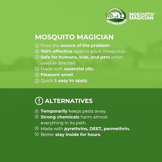 Mosquito Magician Handheld Battery Operated Mosquito Sprayer - User-Friendly - Ideal for Yards, Lawns, Patios - with 2 Gallon Ready to Use Liquid Spray Solution - Kills Mosquitoes, Fleas, Fire Ants