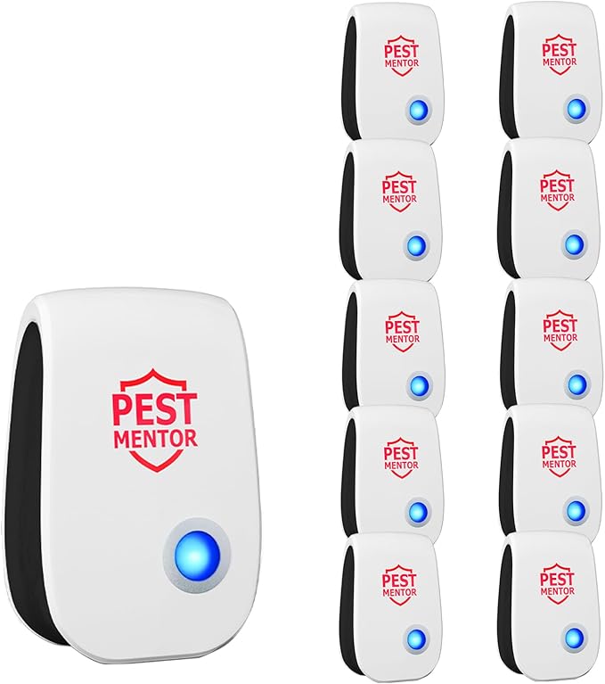 Ultrasonic Repeller & Insect Indoor Repeller, Ultrasonic Plug in Repellent for Roach, Rodent, Mouse, Bugs, Mosquito, Mice, Spider, Ant, Electronic Pest Deterrent, 10 Packs