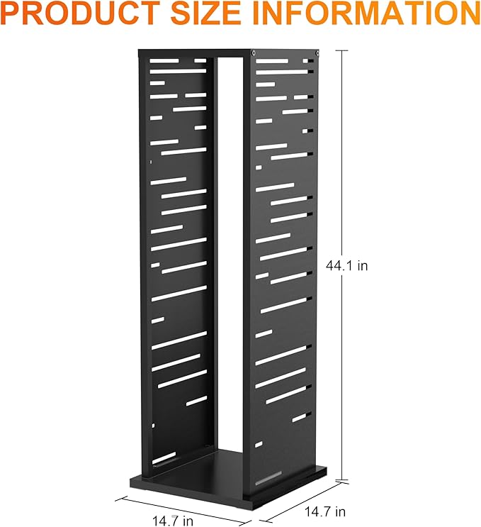 Firewood Rack, Wood Stacker Firewood Outdoor, Black Metal, 44.1 Inches, 1000 lbs Capacity, Indoor Decorative Wood Holder for Woodshed, Storeroom, Basement (Rectangularslot)