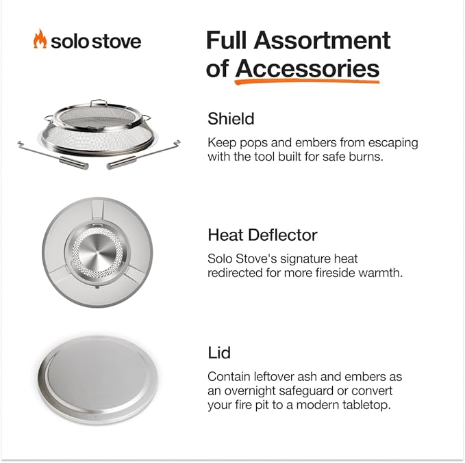 Solo Stove Bonfire with Stand | 19.5" Smokeless Fire Pit, Removable Ash Pan | Portable Stainless Steel Wood Burning Outdoor Fireplace, Ideal for 4–6 People, 21.75 lbs, Mulberry