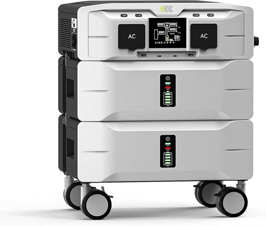 IEE SP5000 Portable Power Station, 5120Wh LFP Battery, Expandable to 10kWh, 120/240V 5000W AC Output(Peak 9000W), Solar Generator for Home Use, Camping Accessories, Emergencies, Power Outages, RVs