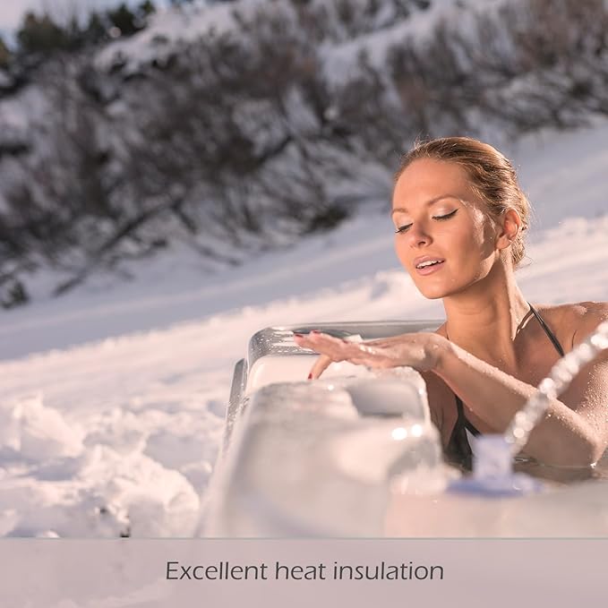 Bueno Spa Atlanta 3 - Person 37- Jet Acrylic Hot Tub in Ice White with New Arctic Max Insulation, Ozonator, and Cover in Ice White