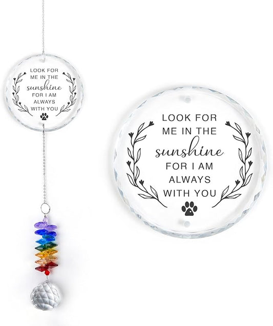 GIFTELIX Christmas Ornaments - Dog Cat Loss Sympathy Gifts - Pet Memorial Suncatcher - Remembrance Gift for Loss of Cat Dog - Bereavement Pet Lover Gift - Suncatcher Ornament - Christmas Tree Decor