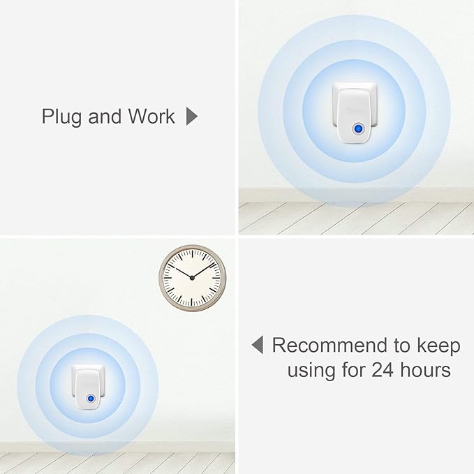 6 Pack Ultrasonic Pest Control Repeller, Mouse Traps Indoor for Home Mosquito Repellent Electronic Pest Repellent Plug in Cockroaches, Mice, Spiders, Ants, Bugs, Pest Defence for House, Kitchen