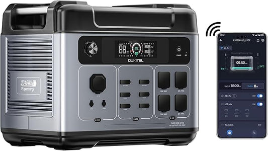OUKITEL P2001 PLUS 2400W Solar Generator, 2048Wh Power Station（Peak 5000W) 1.5Hrs Fast Charging APP Control Emergency LiFePO4 Battery for Home Backup Camping RVs