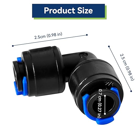 20 Pack 1/4" Universal 90 Degree Elbow Fitting, Quick Connect Universal Drip Irrigation Tubing Coupling Valve, Connector Locking Fitting for Sprinkler or Drip Irrigation System