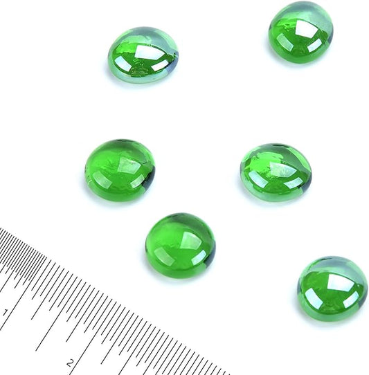 GasSaf Blue Fire Glass Beads for Outdoor Fire Pit, Fireplace, Replaces Existing Gas Logs & Lava Rocks, 3/4 Inch Glass(10 Pound)(Light Green)