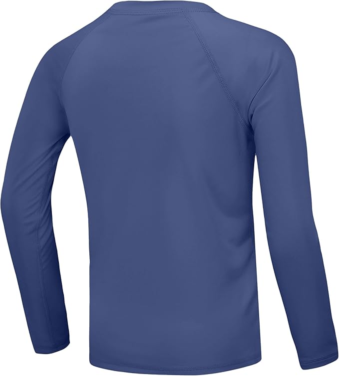 Boys UPF 50+ Swim Shirt Long Sleeve, 1 or 2 Pack UV Sun Protection Rash Guard, Youth Kids SPF Water Shirts for Beach Surf