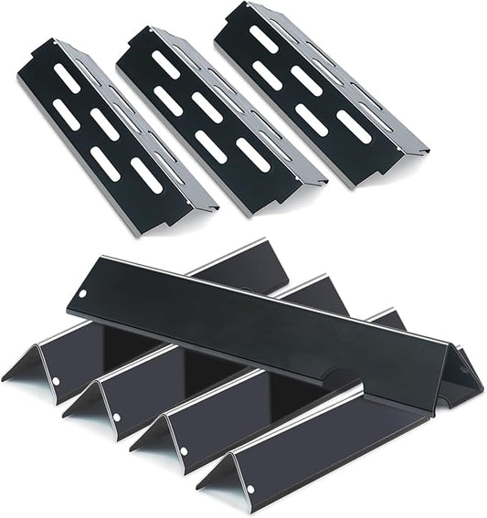 Grieptra Flavorizer Bars and Heat Deflectors for Weber Genesis II 300/LX 300, GS4 Genesis ii E-310 ii E-315 ii E/S335 ii se-335 Grill (Porcelain Steel, 66032 * 5+ES/410 * 3)
