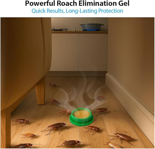 32 Pack Roach Killer Indoor Infestation Roaches Gel Bait Stations, Powerful Cockroach Killer Indoor Home for Roach Infestation, Long-Lasting & Effective Cockroach Gel Bait, Easy to Use & No Mess