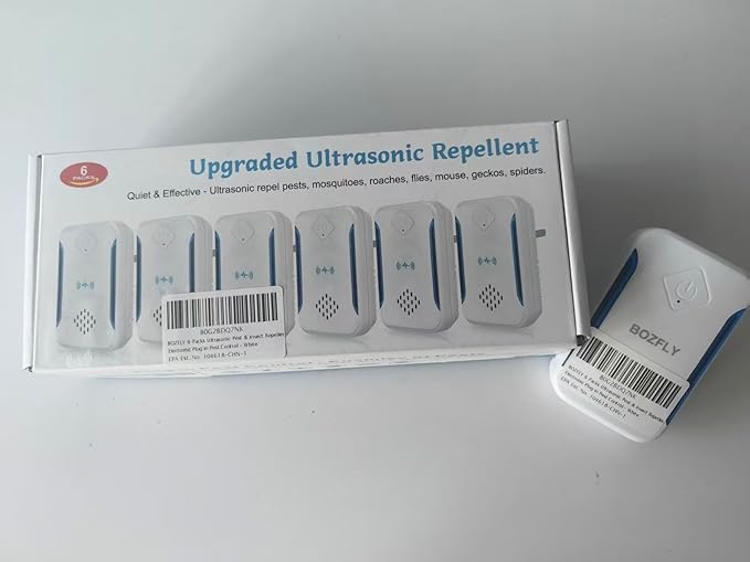 6 Packs Ultrasonic Pest & Insect Repeller, Upgraded Indoor Ultrasonic Repellent for Mosquitoes, Roaches, Flies, Mouse, Geckos, Spiders, Electronic Plug in Pest Control, 2 Mode Switching, White