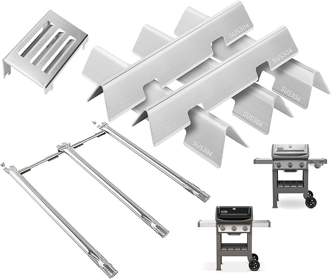 Grill Parts for Weber Spirit 2 Grill Parts GS4 Spirit II E310 E320 S310 S320 Replacement for Weber GS4 Spirit 2 Flavorizer Bars 7636 67046, Burner Tube 67025 67103 69787 & Weber Heat Deflector 67060